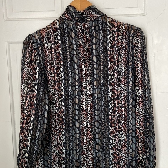 VTG 90s animal print sheer blouse - Picture 5 of 5